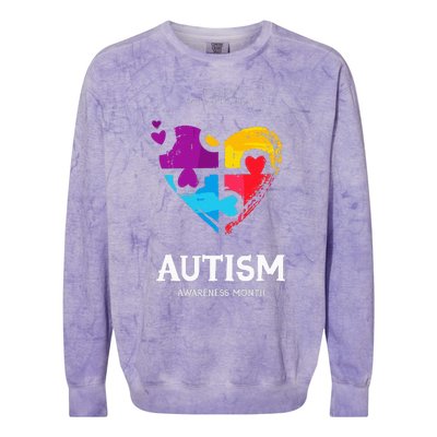 It's Ok To Be Different Autism Awareness Colorblast Crewneck Sweatshirt