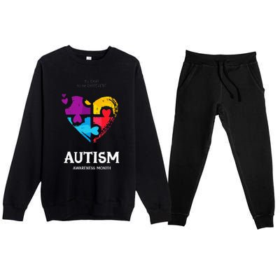 It's Ok To Be Different Autism Awareness Premium Crewneck Sweatsuit Set