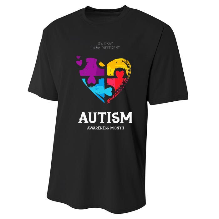 It's Ok To Be Different Autism Awareness Performance Sprint T-Shirt