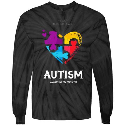 It's Ok To Be Different Autism Awareness Tie-Dye Long Sleeve Shirt