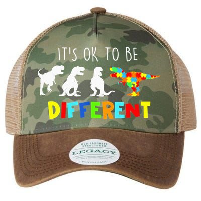 It's Ok To Be Different Autism Awareness Dinosaur Legacy Tie Dye Trucker Hat