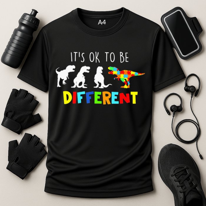 It's Ok To Be Different Autism Awareness Dinosaur Performance Shirt