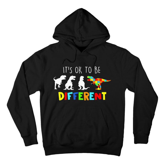 It's Ok To Be Different Autism Awareness Dinosaur Hoodie