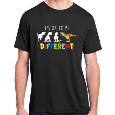 It's Ok To Be Different Autism Awareness Dinosaur Adult ChromaSoft Performance T-Shirt