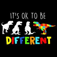 It's Ok To Be Different Autism Awareness Dinosaur 16 in Basic Backpack
