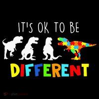 It's Ok To Be Different Autism Awareness Dinosaur Youth Performance Sprint T-Shirt