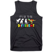 It's Ok To Be Different Autism Awareness Dinosaur Tank Top