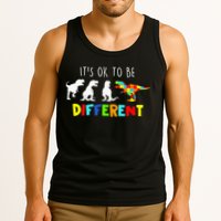 It's Ok To Be Different Autism Awareness Dinosaur Tank Top