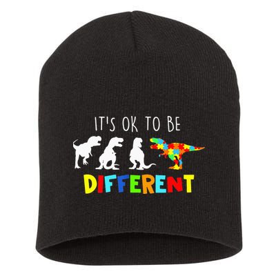It's Ok To Be Different Autism Awareness Dinosaur Short Acrylic Beanie