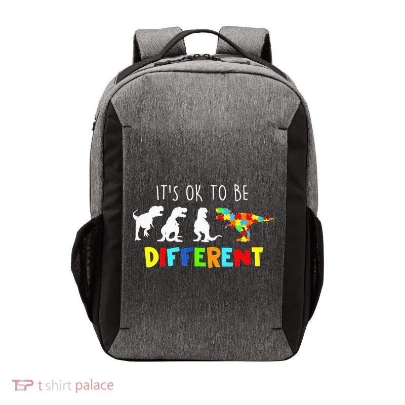 It's Ok To Be Different Autism Awareness Dinosaur Vector Backpack