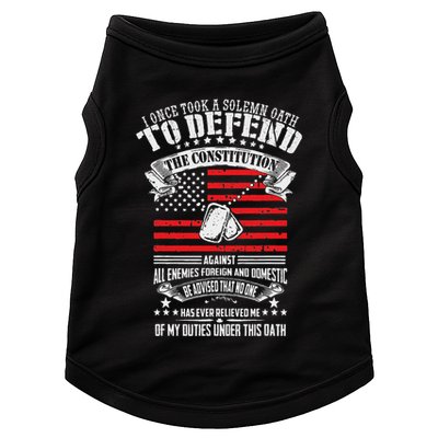 I Once Took A Solemn Oath To Defend Constitution VeternS Da Doggie Tank