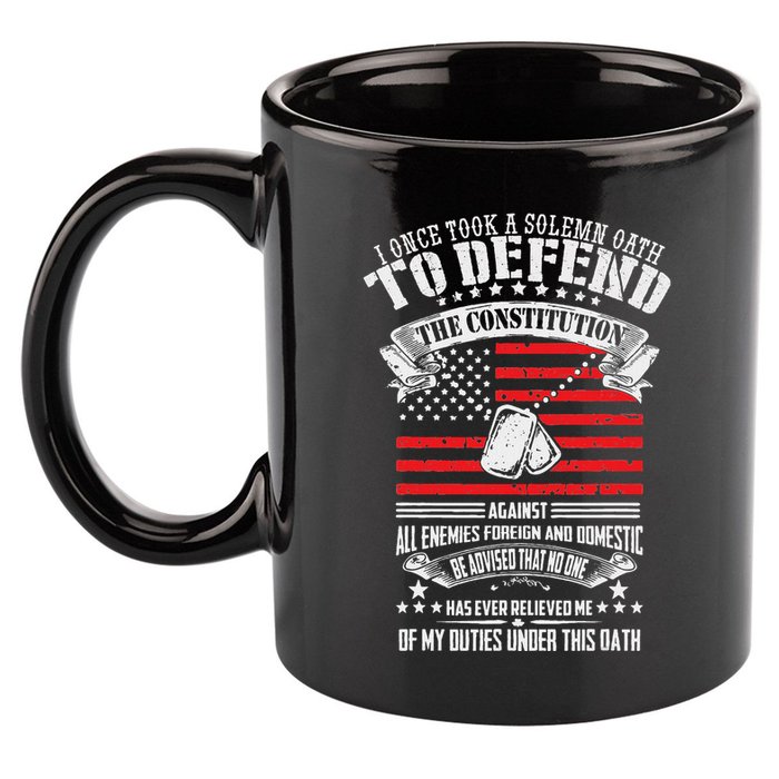 I Once Took A Solemn Oath To Defend Constitution VeternS Da 11oz C Handle Ceramic Mug