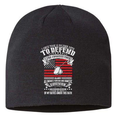 I Once Took A Solemn Oath To Defend Constitution VeternS Da Sustainable Beanie