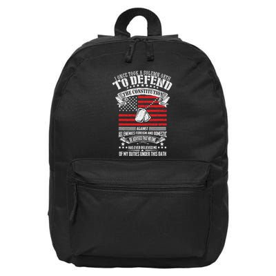 I Once Took A Solemn Oath To Defend Constitution VeternS Da 16 in Basic Backpack