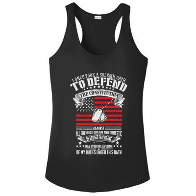 I Once Took A Solemn Oath To Defend Constitution VeternS Da Ladies PosiCharge Competitor Racerback Tank