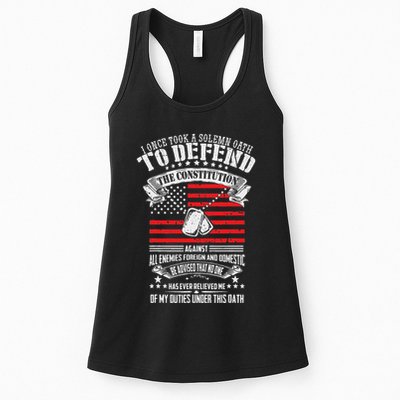 I Once Took A Solemn Oath To Defend Constitution VeternS Da Womens Tank Top
