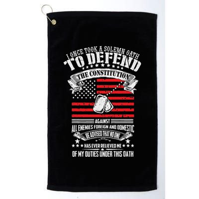I Once Took A Solemn Oath To Defend Constitution VeternS Da Golf Towel