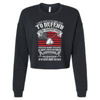 I Once Took A Solemn Oath To Defend Constitution VeternS Da Cropped Pullover Crew