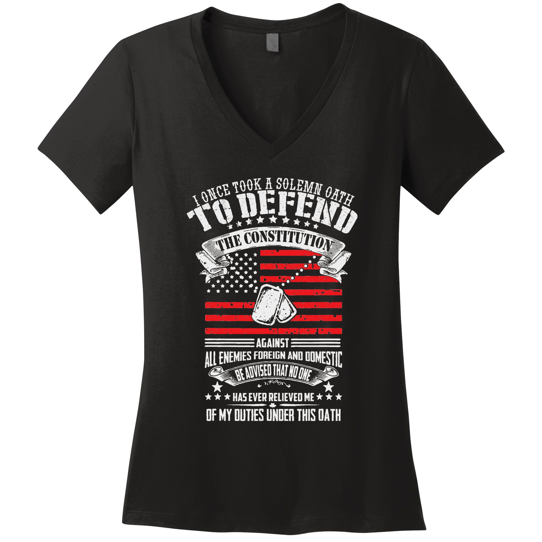 I Once Took A Solemn Oath To Defend Constitution VeternS Da Women's V-Neck T-Shirt