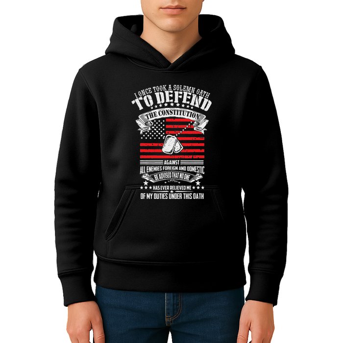 I Once Took A Solemn Oath To Defend Constitution VeternS Da Kids Hoodie
