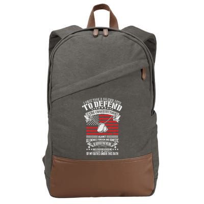 I Once Took A Solemn Oath To Defend Constitution VeternS Da Cotton Canvas Backpack
