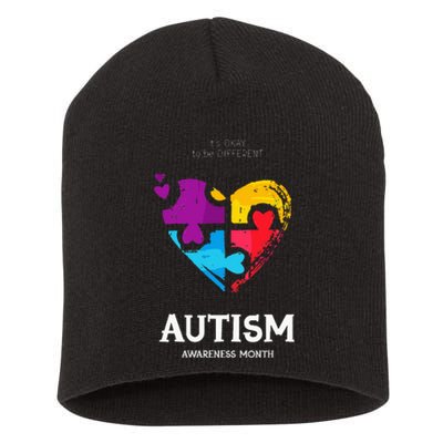 It's Ok To Be Different Autism Awareness Short Acrylic Beanie