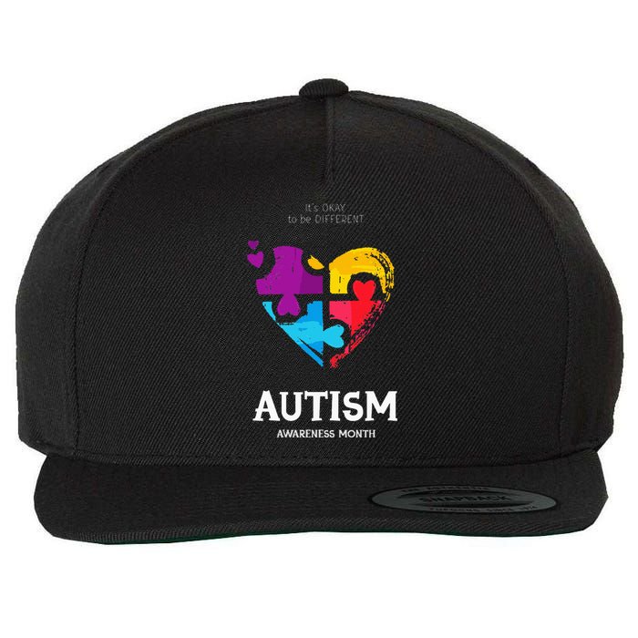 It's Ok To Be Different Autism Awareness Wool Snapback Cap