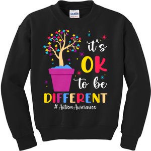 Its Ok To Be Different Plant Pot Autism Awareness Tree Autism Awareness Gifts Kids Sweatshirt