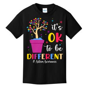 Its Ok To Be Different Plant Pot Autism Awareness Tree Autism Awareness Gifts Kids T-Shirt