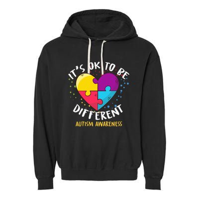 It's Ok To Be Different Autism Awareness Garment-Dyed Fleece Hoodie