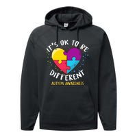 It's Ok To Be Different Autism Awareness Performance Fleece Hoodie