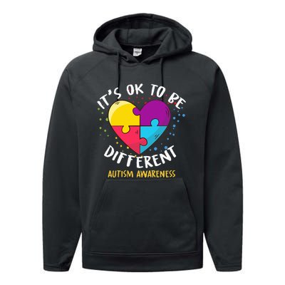 It's Ok To Be Different Autism Awareness Performance Fleece Hoodie