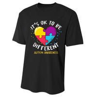 It's Ok To Be Different Autism Awareness Performance Sprint T-Shirt