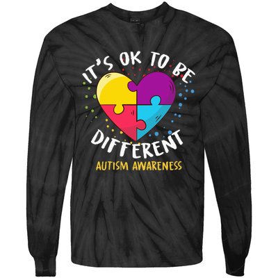 It's Ok To Be Different Autism Awareness Tie-Dye Long Sleeve Shirt