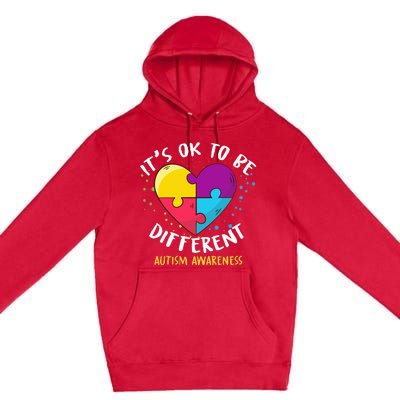 It's Ok To Be Different Autism Awareness Premium Pullover Hoodie