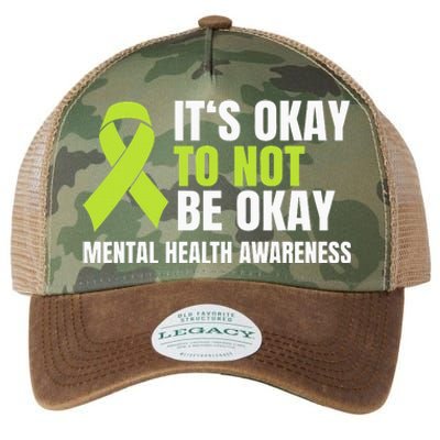 It's Okay To Not Be Okay Mental Health Ribbon Legacy Tie Dye Trucker Hat