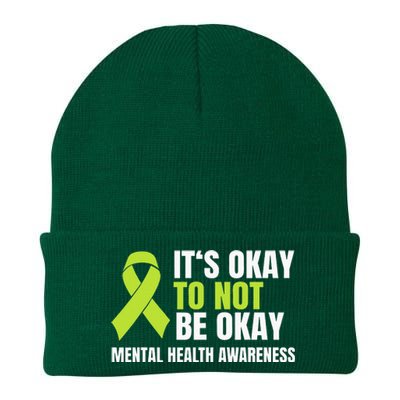 It's Okay To Not Be Okay Mental Health Ribbon Knit Cap Winter Beanie