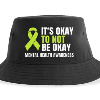 It's Okay To Not Be Okay Mental Health Ribbon Sustainable Bucket Hat