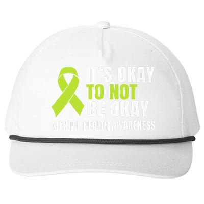 It's Okay To Not Be Okay Mental Health Ribbon Snapback Five-Panel Rope Hat