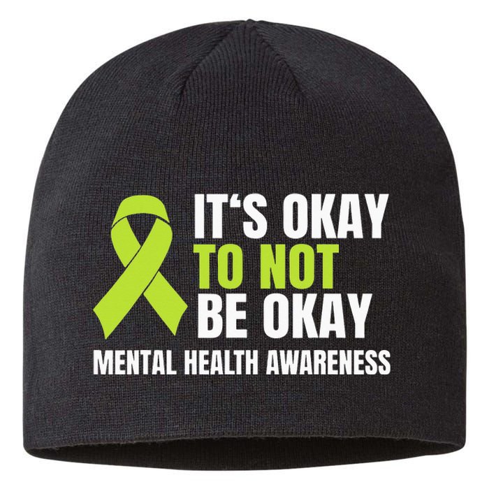 It's Okay To Not Be Okay Mental Health Ribbon Sustainable Beanie