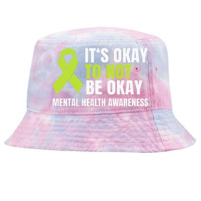 It's Okay To Not Be Okay Mental Health Ribbon Tie-Dyed Bucket Hat