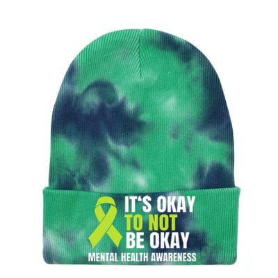 It's Okay To Not Be Okay Mental Health Ribbon Tie Dye 12in Knit Beanie