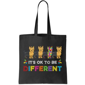 It's Ok To Be Different Yorkshire Terrier Autism Dog Lovers Tote Bag