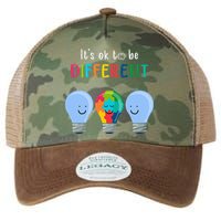 It's Ok To Be Different Autism Awareness Month Lightbulb Legacy Tie Dye Trucker Hat