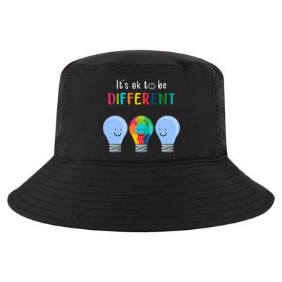 It's Ok To Be Different Autism Awareness Month Lightbulb Cool Comfort Performance Bucket Hat