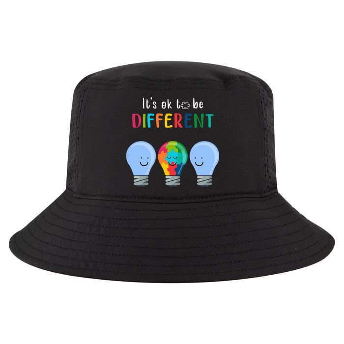 It's Ok To Be Different Autism Awareness Month Lightbulb Cool Comfort Performance Bucket Hat