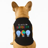 It's Ok To Be Different Autism Awareness Month Lightbulb Doggie Tank