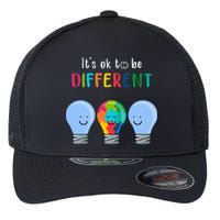 It's Ok To Be Different Autism Awareness Month Lightbulb Flexfit Unipanel Trucker Cap