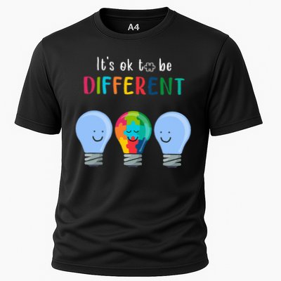 It's Ok To Be Different Autism Awareness Month Lightbulb Performance Shirt