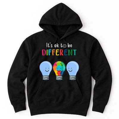 It's Ok To Be Different Autism Awareness Month Lightbulb Hoodie